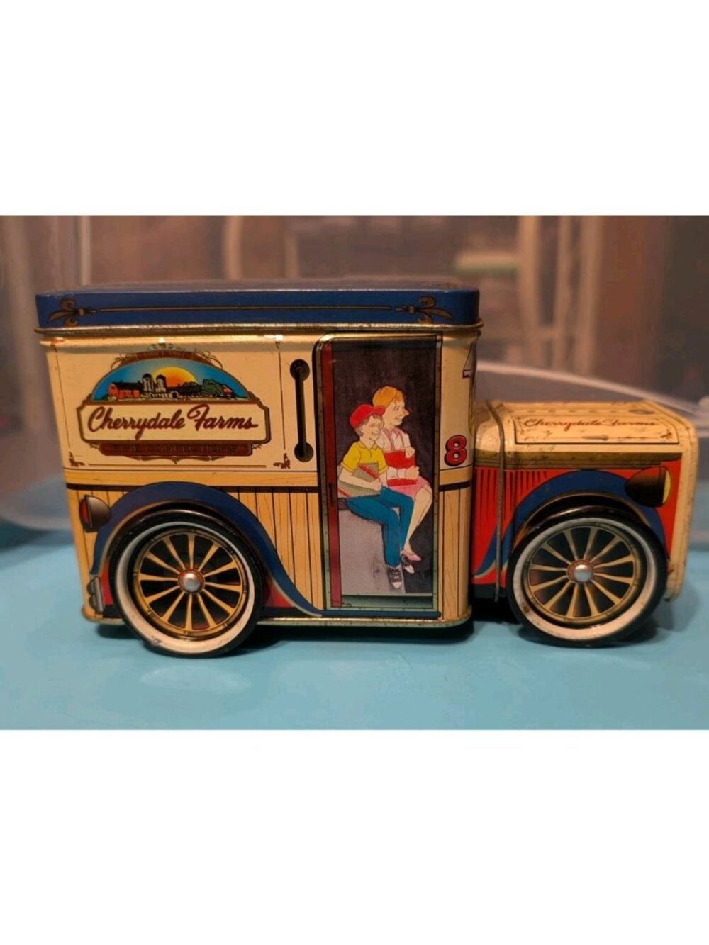 Cherrydale Farms Vintage Tin Delivery Truck Coin Bank